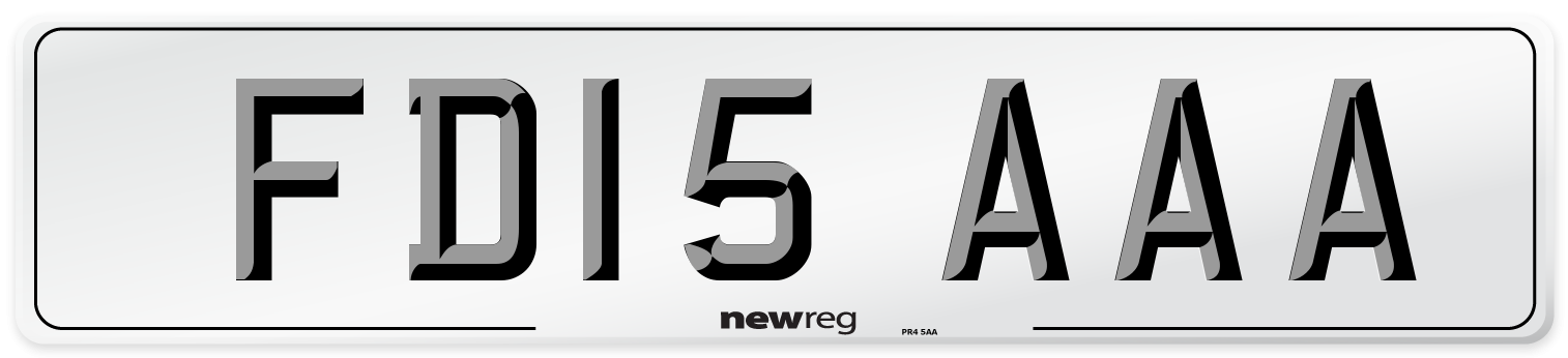 FD15 AAA Number Plate from New Reg